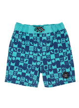 12yrs - Retro Surf Boardshort in Aqua Sea