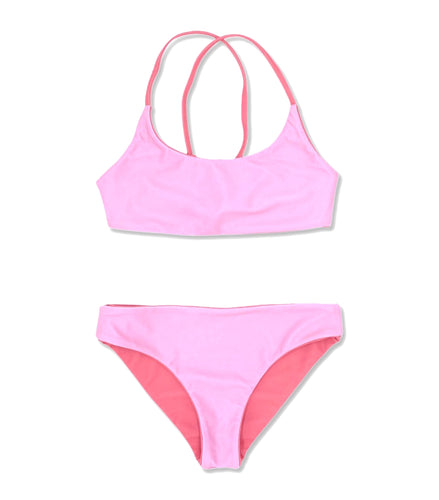 4yrs, 6yrs REVERSIBLE Waverly Bikini in Sugar Coral