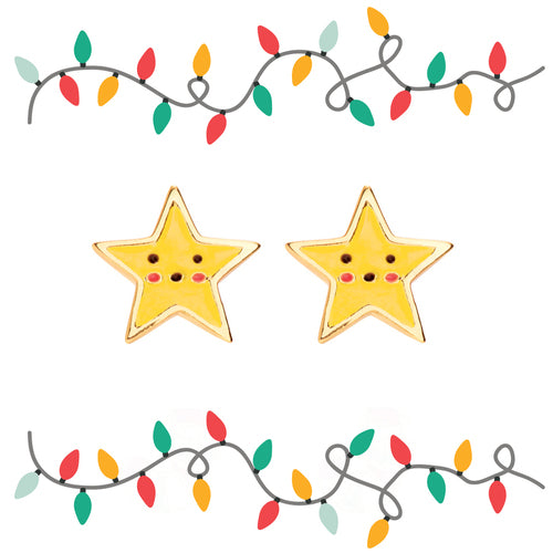 Happy Star Holiday Stud Earrings