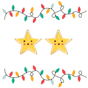 Happy Star Holiday Stud Earrings