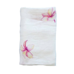 Plumeria Hawaiian Aloha Theme Bamboo Cotton blend Blanket