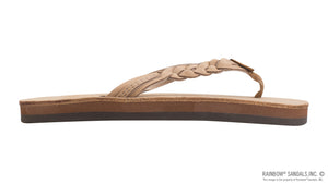 Kids Flirty Braidy - Premier Leather Braided 1/2" Strap in Sierra Brown Leather