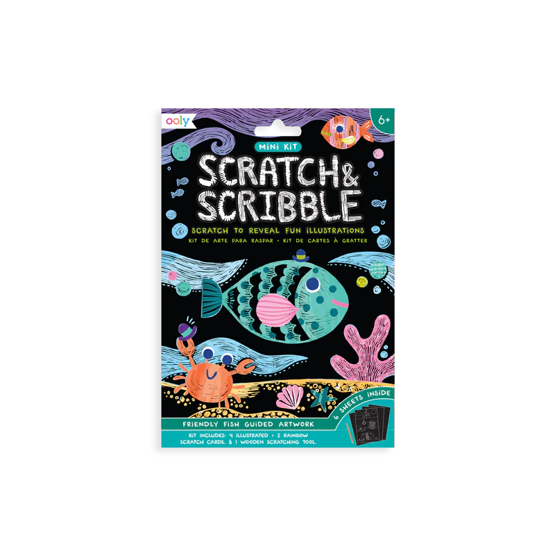 Mini Scratch and Scribble Art Kit- Friendly Fish