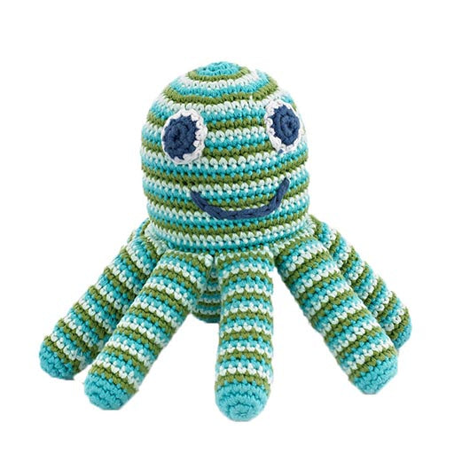 Green Octopus Crochet Rattle Plushie