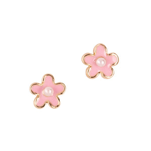 Pink Fancy Flower Stud Earrings