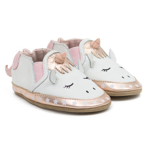 Evie White Unicorn Soft Soles Shoe