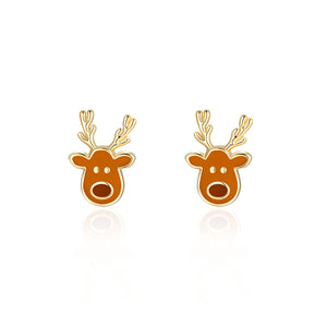 Santa's Reindeer Holiday Stud Earrings