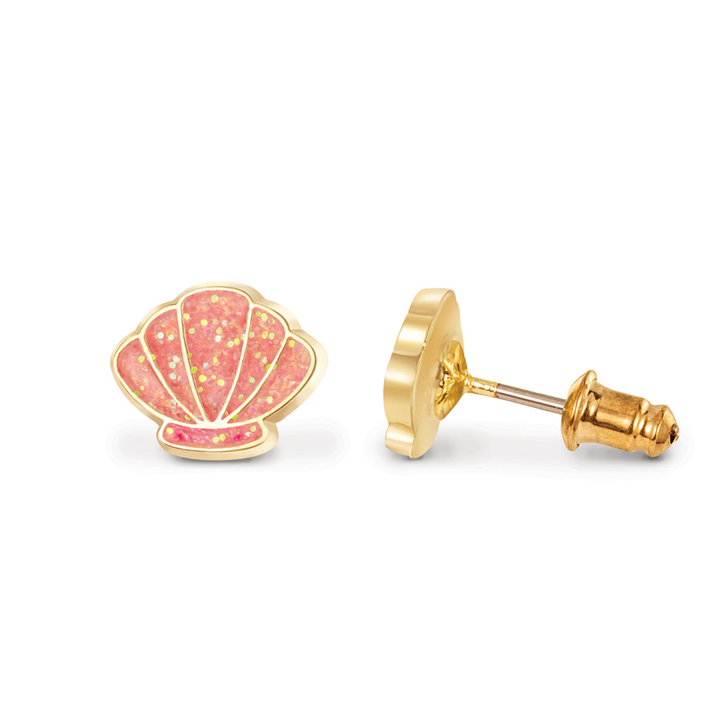 Shell Abrate Stud Earrings