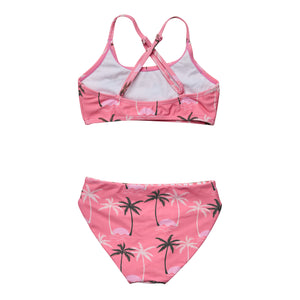 7-8yrs - REVERSIBLE Palm Paradise Sustainable X-Back Bikini