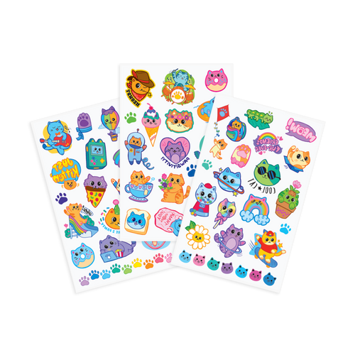 Tattoo Palooza Temporary Tattoos - Colorful Cats