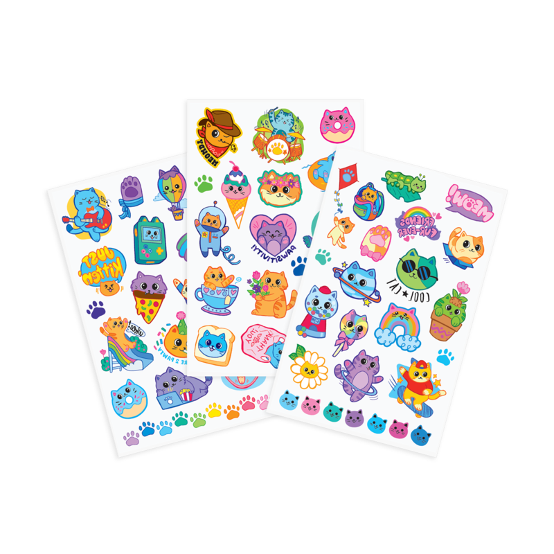 Tattoo Palooza Temporary Tattoos - Colorful Cats