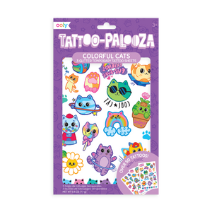 Tattoo Palooza Temporary Tattoos - Colorful Cats