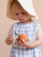 Cotton Crochet Rattle & Teether - Orange