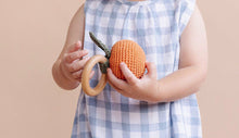 Cotton Crochet Rattle & Teether - Orange