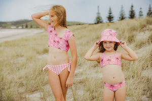 7-8yrs - REVERSIBLE Palm Paradise Sustainable X-Back Bikini